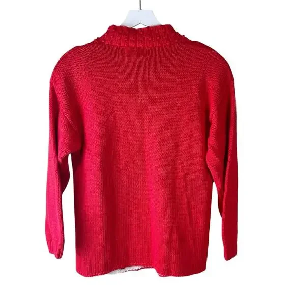 Vintage Christmas Sweater Reindeer I‎ Believe ugly Sz S - Picture 7 of 7